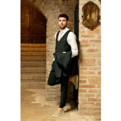 Zöld  hagyományos kevert szálas Jiyan Mellények 50