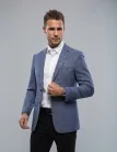 Kékesszürke kockás slim kevert szálas Zakó Ares Sportzakó 48