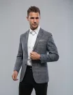 Sötétszürke kockás slim kevert szálas Zakó Ares Sportzakó 52