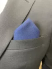 Sötétkék apró kockás  poliészter Dejan Díszkendő Normál