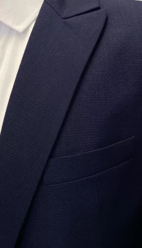 Sötétkék apró kockás slim kevert szálas Dejan Kétrészes Kevert szálas 42