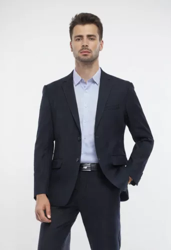 Sötétkék  slim kevert szálas Dejan Kétrészes Kevert szálas 48