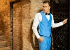 Világoskék  slim kevert szálas Jiyan Háromrészes Kevert szálas 54