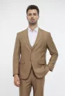 Világosbarna  slim kevert szálas Falco Milano Háromrészes Kevert szálas 46