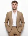 Világosbarna  slim kevert szálas Falco Milano Háromrészes Kevert szálas 48