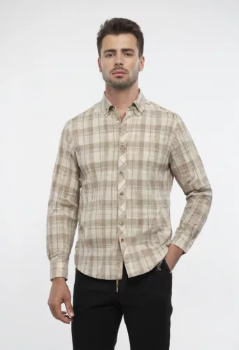 Sárga kockás slim pamut Ares Pamut 5XL