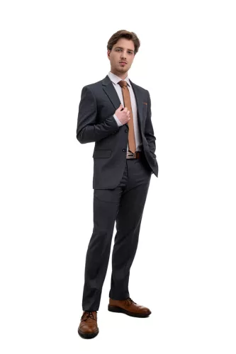 Ekrü apró karikás slim fit kevertszálas Newsmen Sztreccses L