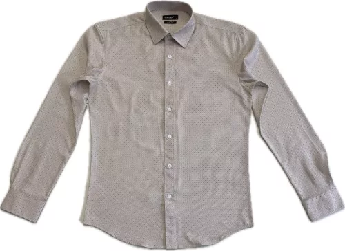 Ekrü apró karikás slim fit kevertszálas Newsmen Sztreccses 2XL