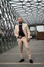 Bézs  slim kevert szálas Zakó Dejan  Sztreccses 52