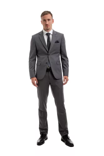 Szürke  slim kevert szálas Ares Kétrészes Sztreccses 48
