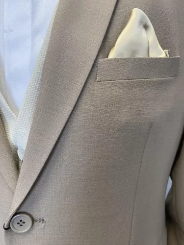 Bézs  slim kevertszálas Ares Kétrészes Sztreccses 64