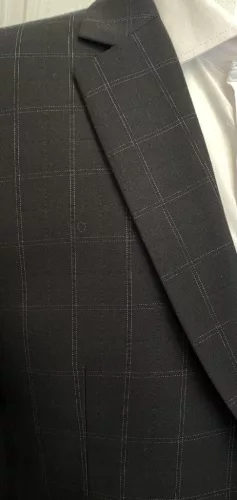 Fekete kockás slim kevert szálas Öltönyök Ares Kétrészes Kevert szálas 64