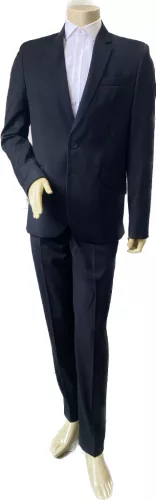 Fekete  slim kevert szálas Gyapjús Szövetnadrág 58