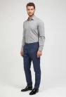 Sötétkék kockás slim kevert szálas Bykers Chino nadrág 48