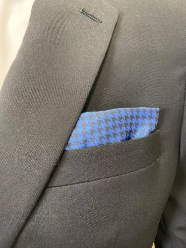 Kék tyúkláb minta  poliészter Marco Renzo Díszkendő