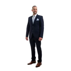  Sötétkék tűpöttyös slim kevert szálas Zakó Dejan Kevert szálas