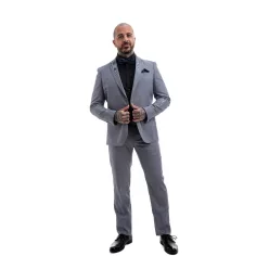   Kékesszürke  slim kevertszálas Dejan Kétrészes Kevert szálas