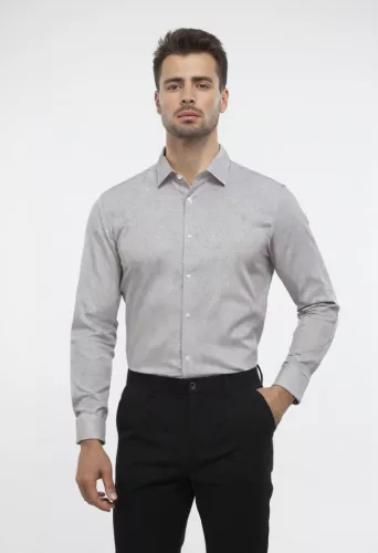 Ekrü apró karikás slim fit kevertszálas Newsmen Sztreccses