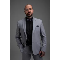 Világosszürke  slim kevert szálas Zakó Ares  Sztreccses