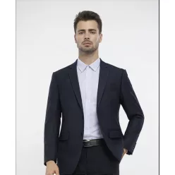 Fekete  slim kevert szálas Zakó Kasmír Sztreccses