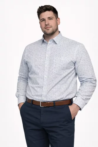 Fehér absztrakt extra size pamut Marco Sergioni Pamut