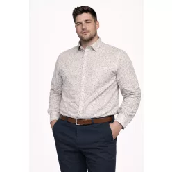 Ekrü absztrakt extra size pamut Marco Sergioni Pamut