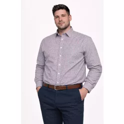 Világoskék kockás extra size pamut Marco Sergioni Pamut