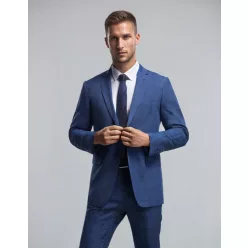 Kék kockás slim kevert szálas Zakó Ares  Kevert szálas