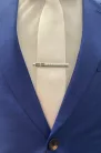 Ezüst fekete mintás 3 köves  fém Newsmen Nyakkendő tű