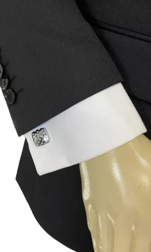 Világosszürke pöttyös   Mandzsetta gomb Mandzsetta