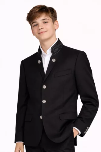 Fekete  slim kevert szálas Zakó Kasmír Kevert szálas