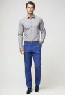 Kék kockás slim kevert szálas Bykers Chino nadrág