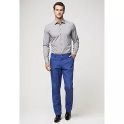 Kék kockás slim kevert szálas Bykers Chino nadrág
